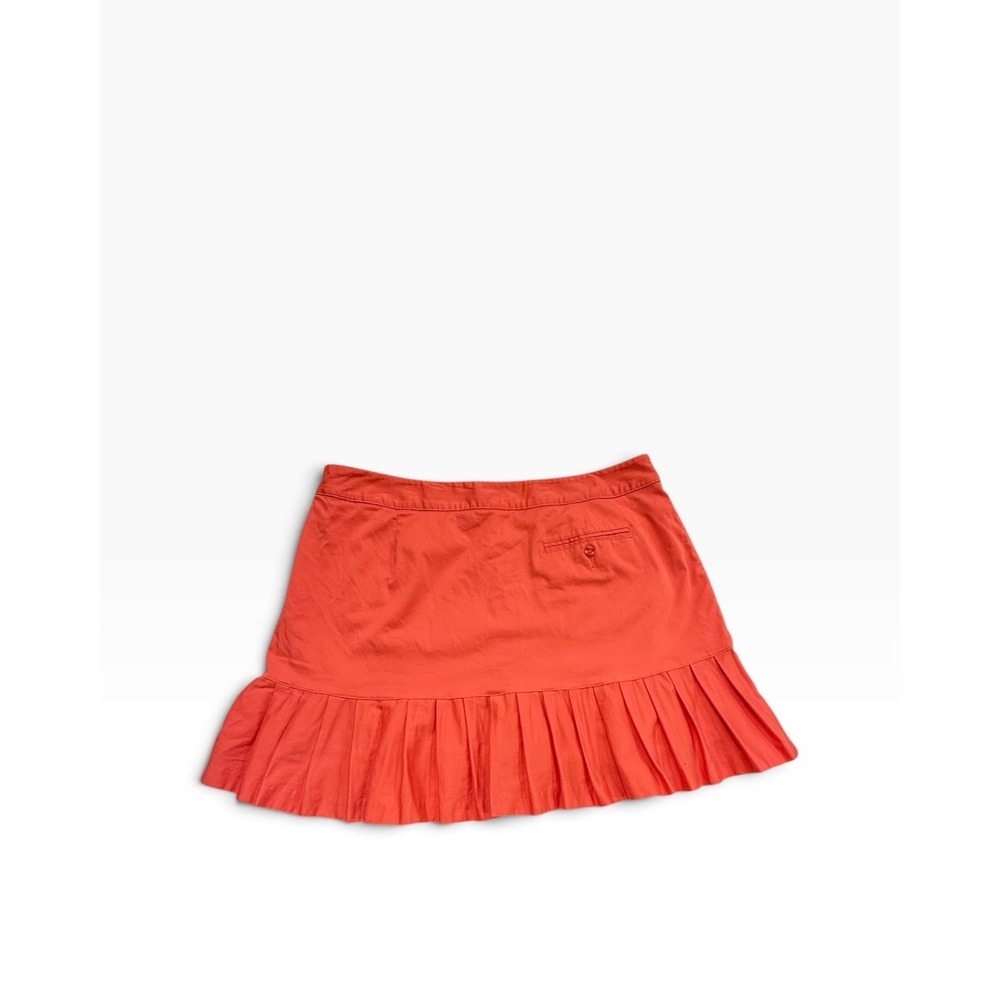 Lady Hagen Gold Knit Pleated Hem Golf Skort Women's Size 16 Pockets Coral Orange